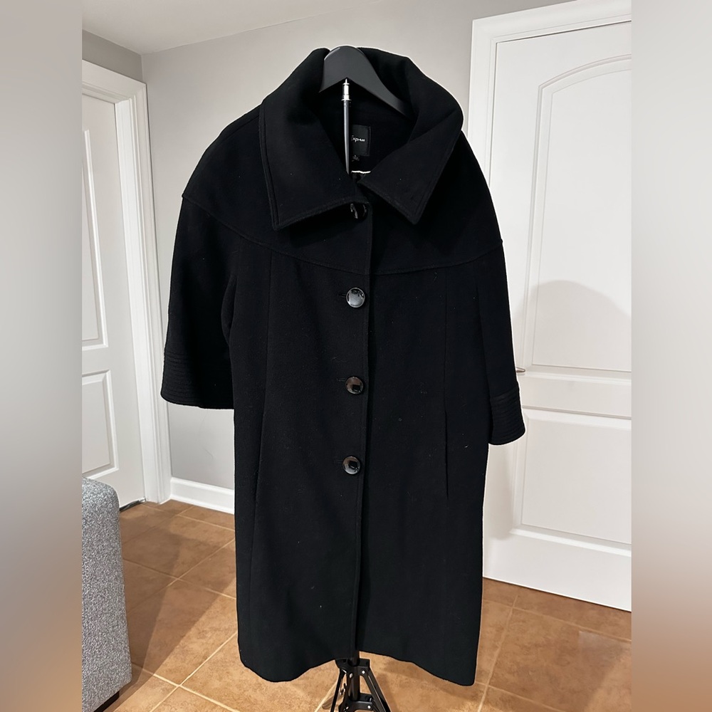 Express Black Mid-Length Trench Coat